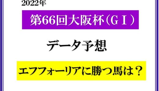 ２０２２年　第６６回　大阪杯データ予想【エフフォーリアに勝つ馬はいるのか？】