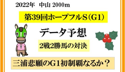 2022年　第39回ホープフルＳ　データ予想　三浦皇成悲願のＧ１制覇なるか？