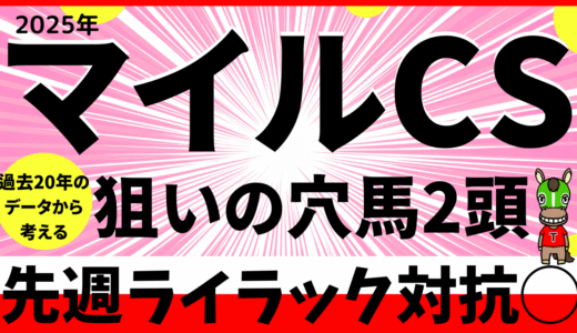 2025年　第42回マイルCS予想　【過去20年のデータ】　穴馬の傾向