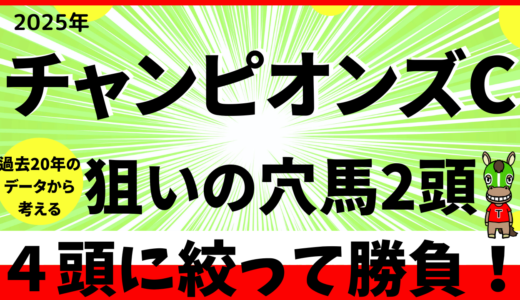 2025年　第26回チャンピオンズカップ　【過去10年のデータ】分析と傾向　ナルカミ圧勝か？