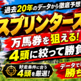 2026年　第60回スプリンターズS　【過去20年のデータ】傾向と分析、ローテーションから予想